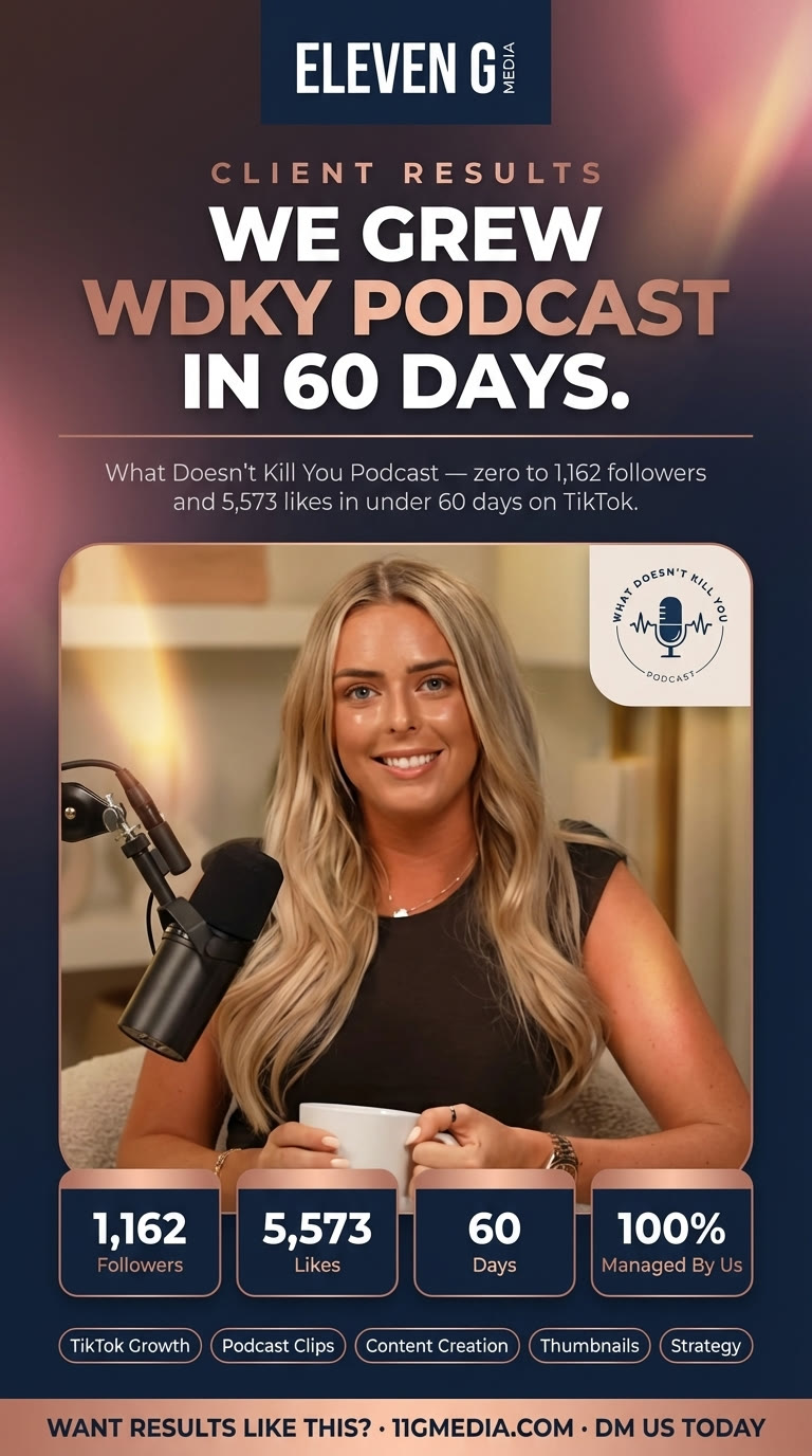 TikTok growth results graphic for the What Doesn't Kill You Podcast