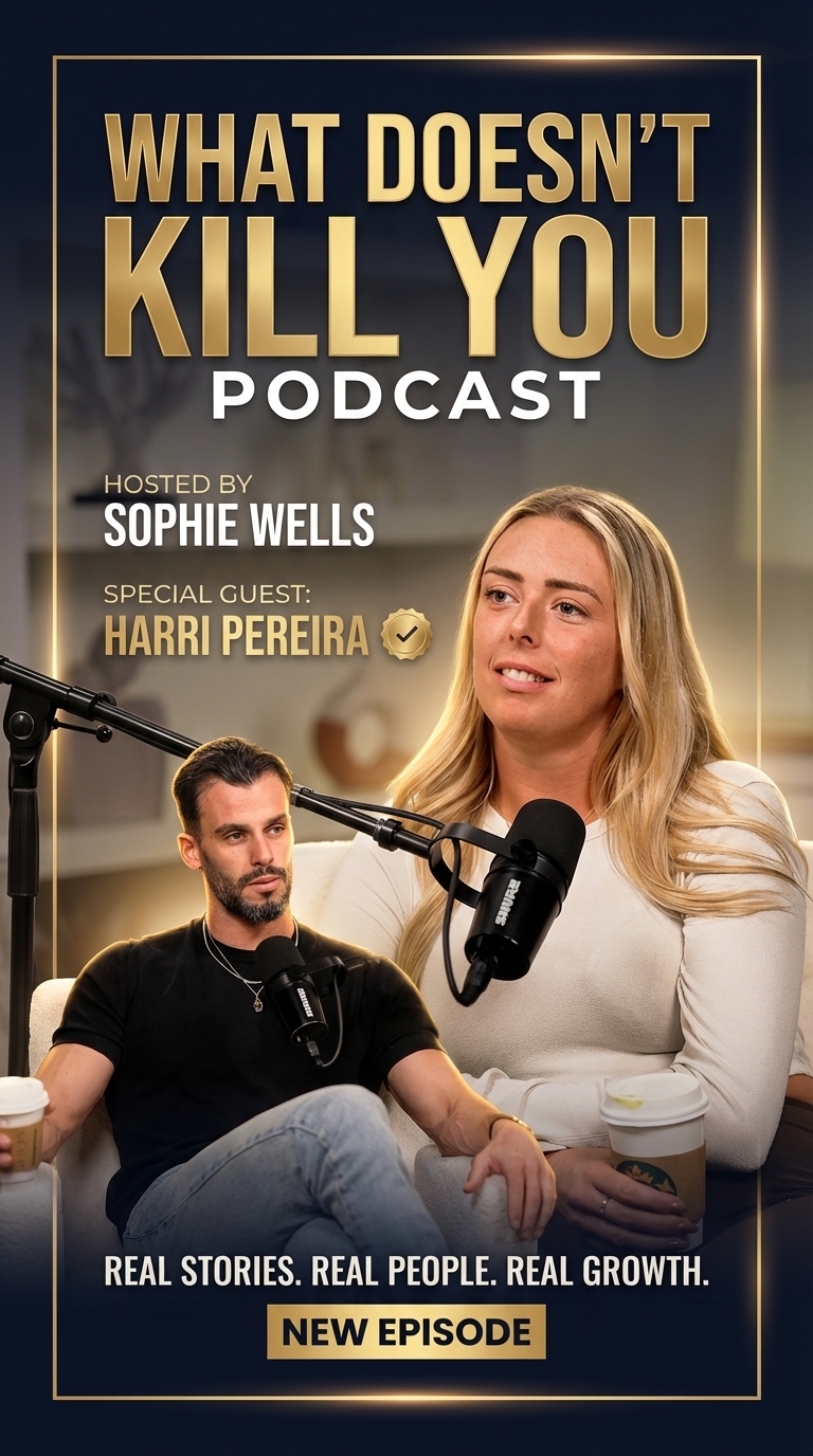 Podcast episode poster designed for the What Doesn't Kill You Podcast
